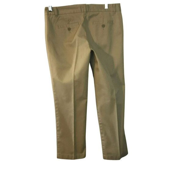 Lands' End Junior Women's Cropped Pants Cotton Khaki Tan Belt Loops Sz 5 Uniform - Picture 8 of 16